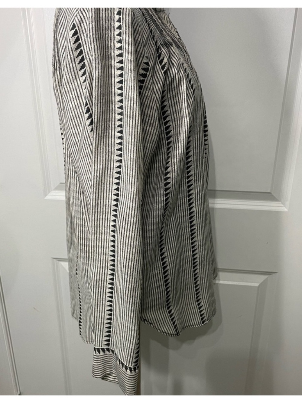 J Crew Black and White Striped Peasant Blouse size Small CB-10 - Picture 6 of 10